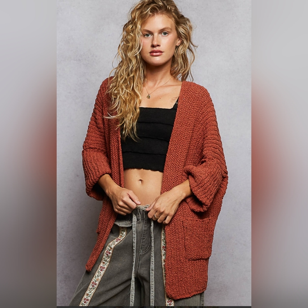 #711 POL Long Sleeve Cardigan With Pockets